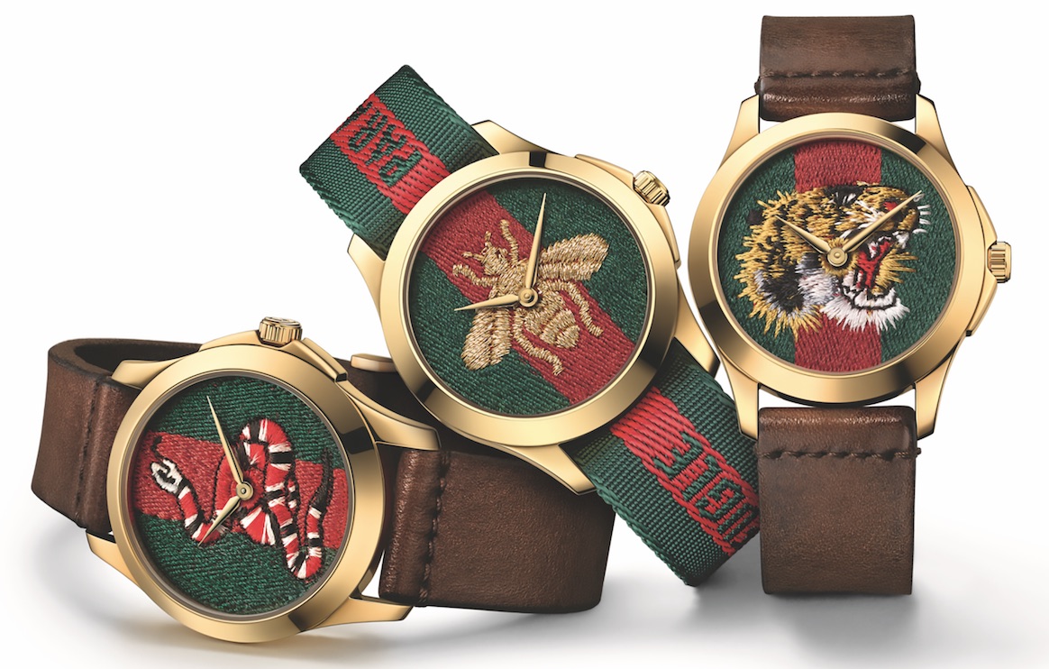 Montres gucci avec des motifs animaux